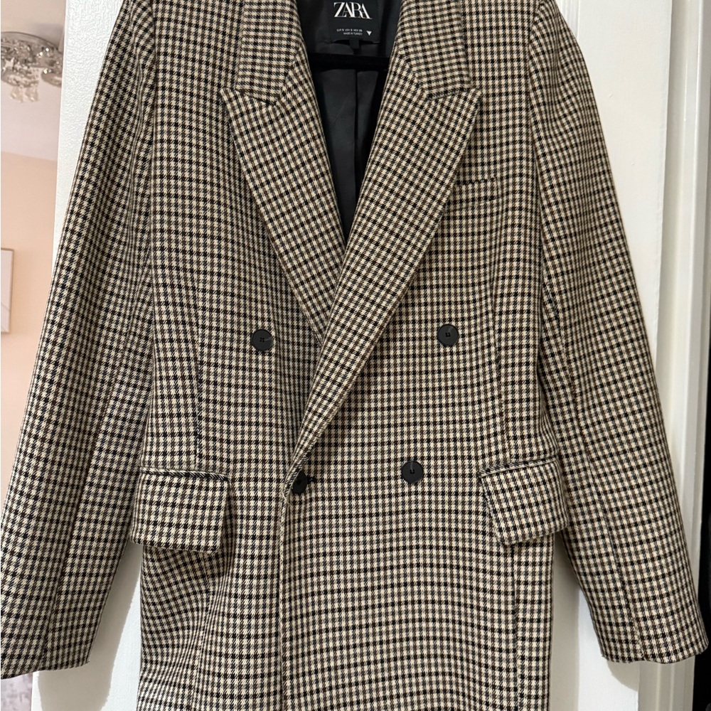 Zara Houndstooth Blazer